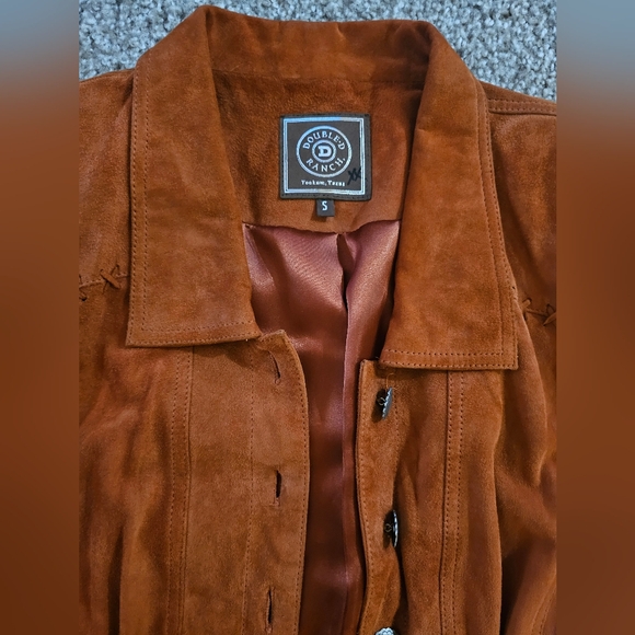 Vintage Double D Ranch Burnt Orange Suede Leather Southwestern Jacket S - Picture 8 of 9